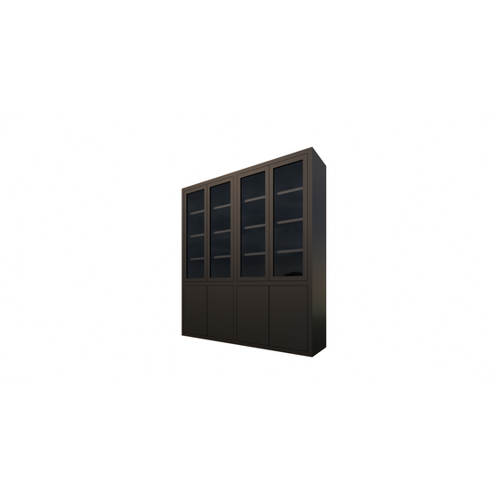 123schrank Bayonne Vitrine - 200x50x220H cm - Push-to-open Türen