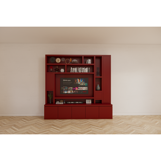 123schrank Fächerschrank Soria - 250x30/40x240H cm - Push-to-open-Türen