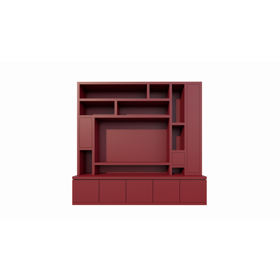 123schrank Fächerschrank Soria - 250x30/40x240H cm - Push-to-open-Türen