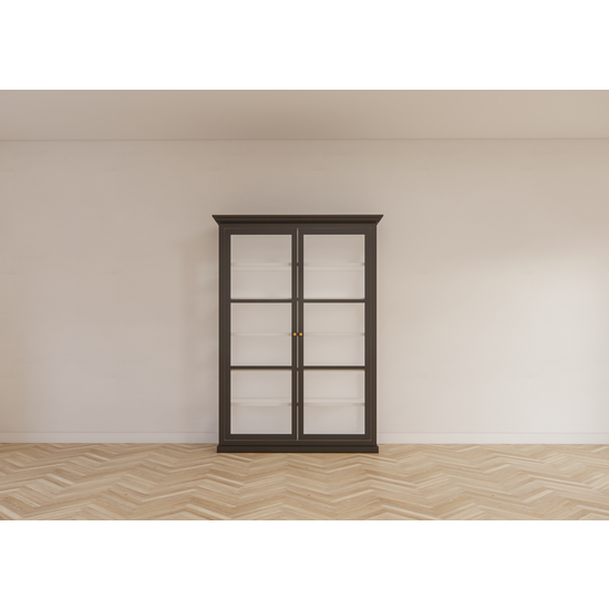 123schrank Vitrine Noia - 140x45x210H cm - Seiten aus Glas