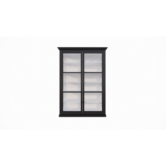 123schrank Vitrine Noia - 140x45x210H cm - Seiten aus Glas