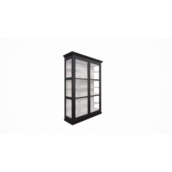 123schrank Vitrine Noia - 140x45x210H cm - Seiten aus Glas