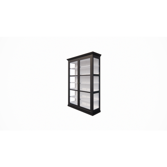 123schrank Vitrine Noia - 140x45x210H cm - Seiten aus Glas