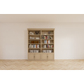123schrank Bücherregal Bristol Library - 200x40x240H cm - verstellbare Fachböden - Flügeltüren