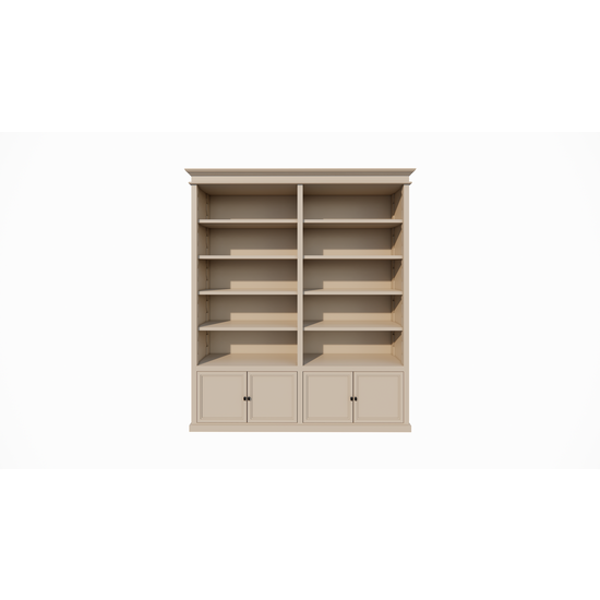 123schrank Bücherregal Bristol Library - 200x40x240H cm - verstellbare Fachböden - Flügeltüren