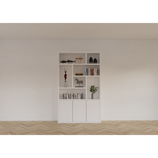 123schrank Kleiderschrank Saint Malo - 145x35x240H cm - 4cm Fachbodenstärke - Türen mit Druck zu öffnen