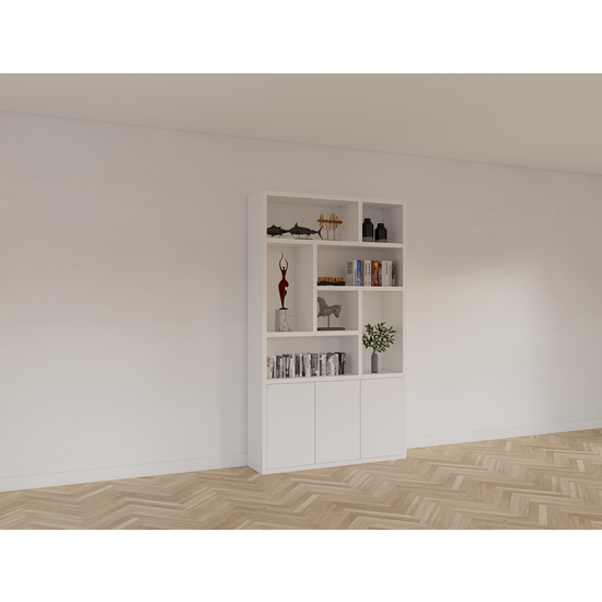 123schrank Kleiderschrank Saint Malo - 145x35x240H cm - 4cm Fachbodenstärke - Türen mit Druck zu öffnen