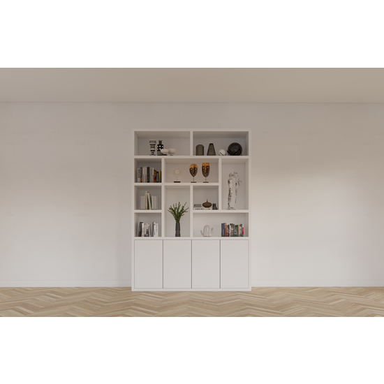 123schrank Dinan Schrank - 177x40x260H cm - Push-to-open Türen - 4cm Bodenstärke