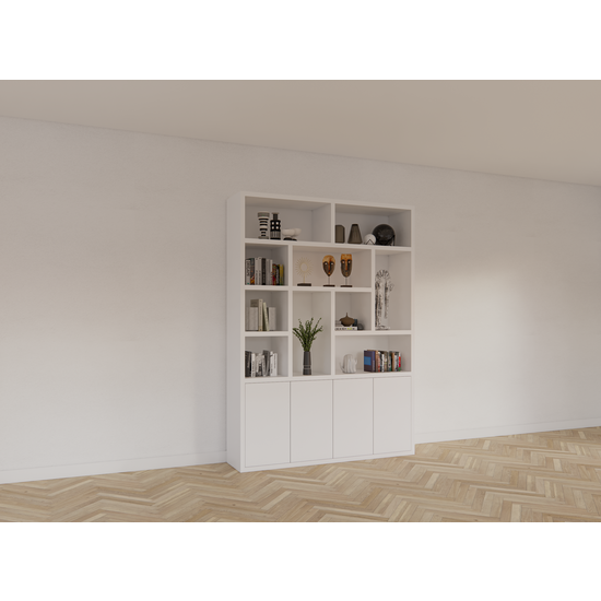 123schrank Dinan Schrank - 177x40x260H cm - Push-to-open Türen - 4cm Bodenstärke