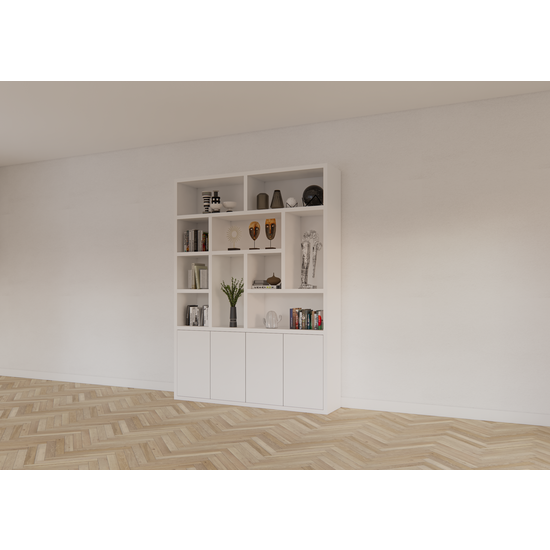 123schrank Dinan Schrank - 177x40x260H cm - Push-to-open Türen - 4cm Bodenstärke