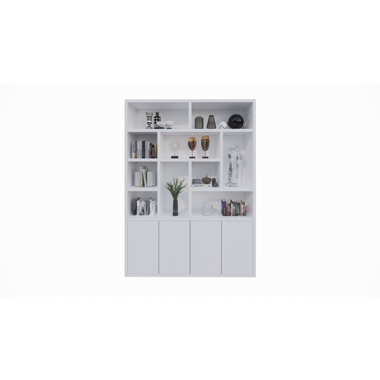 123schrank Dinan Schrank - 177x40x260H cm - Push-to-open Türen - 4cm Bodenstärke