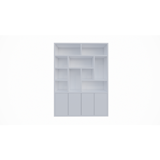 123schrank Dinan Schrank - 177x40x260H cm - Push-to-open Türen - 4cm Bodenstärke