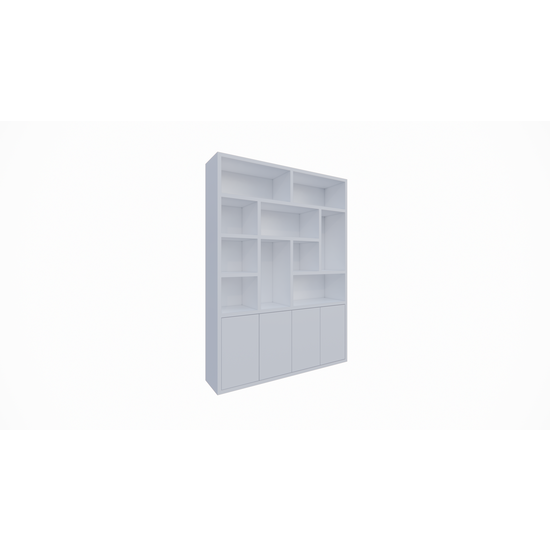 123schrank Dinan Schrank - 177x40x260H cm - Push-to-open Türen - 4cm Bodenstärke