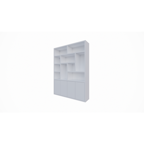 123schrank Dinan Schrank - 177x40x260H cm - Push-to-open Türen - 4cm Bodenstärke