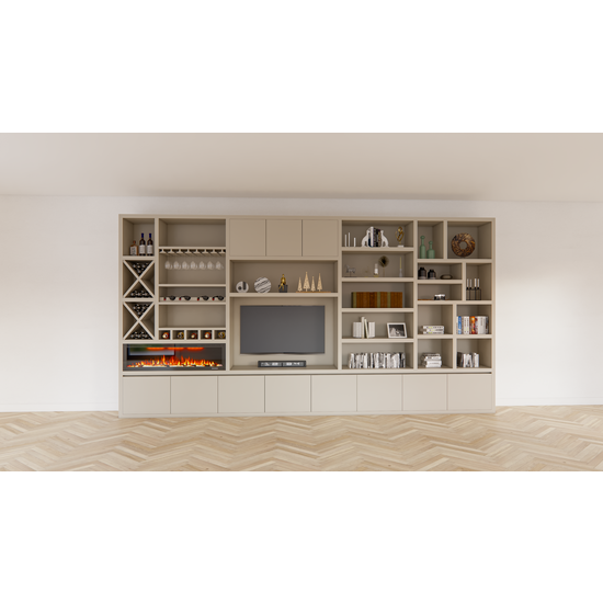 123schrank Marle Fachschrank - 490x40x260H - (Preis auf Anfrage) - Kamin - Weinregal - push to open Türen - 5cm Fachbodenstärke