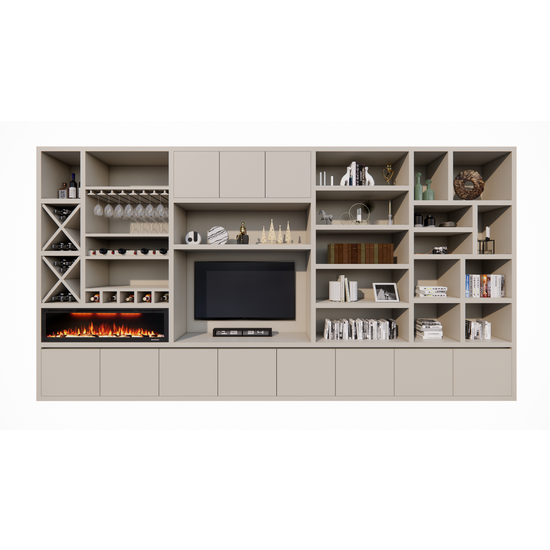 123schrank Marle Fachschrank - 490x40x260H - (Preis auf Anfrage) - Kamin - Weinregal - push to open Türen - 5cm Fachbodenstärke