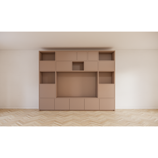 123schrank TV-Schrank Alcamo - 349x45x275Hcm - push to open Türen - unterer Unterschrank - glatte Oberfläche