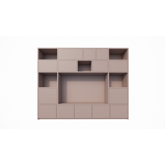 123schrank TV-Schrank Alcamo - 349x45x275Hcm - push to open Türen - unterer Unterschrank - glatte Oberfläche