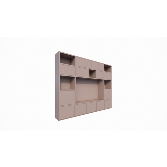 123schrank TV-Schrank Alcamo - 349x45x275Hcm - push to open Türen - unterer Unterschrank - glatte Oberfläche