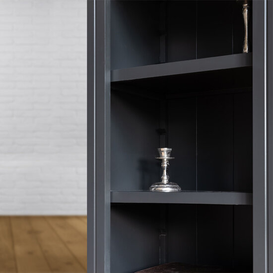 123schrank Schaltschrank (Bücherregal) LM 06 - 50x40x245H cm - 4 verstellbare Einlegeböden - 4 Soft-Close-Schubladen - umschaltbar