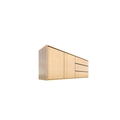 123schrank Sidney Sideboard - 220x45x80H cm - schlichtes Design - helle Eiche - 2 grifflose Türen - 3 grifflose Schubladen