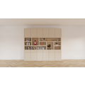 123schrank Regal Lanzarote 02 - 300x40x260H cm - Türen mit Push-to-Open-Funktion - Schubladen mit Push-to-Open-Funktion - schlichte Ausführung