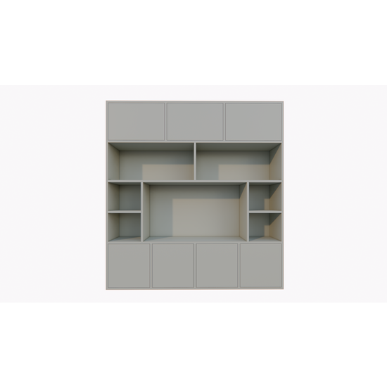 123schrank Flensburger Fächerschrank - 240x40x255H cm - Push-to-open-Türen - schlichte Ausführung