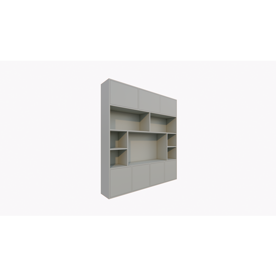 123schrank Flensburger Fächerschrank - 240x40x255H cm - Push-to-open-Türen - schlichte Ausführung