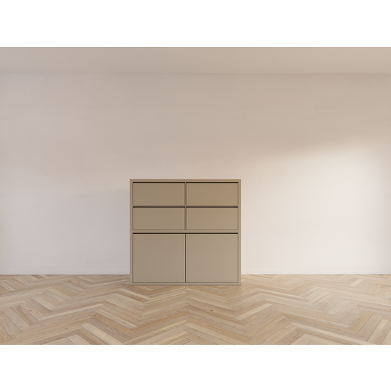 123schrank Kommode Izmir - 120x60x115H cm - grifflose Soft-Close-Schubladen - schlichte Ausführung