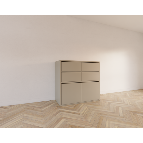 123schrank Kommode Izmir - 120x60x115H cm - grifflose Soft-Close-Schubladen - schlichte Ausführung