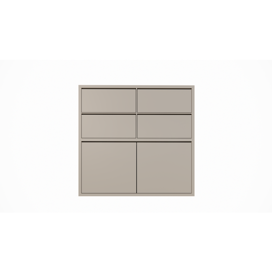 123schrank Kommode Izmir - 120x60x115H cm - grifflose Soft-Close-Schubladen - schlichte Ausführung