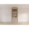 123schrank Bücherregal Leiden - 100x50x250H cm - Flügeltüren - Soft-Close-Schubladen - verstellbare Einlegeböden