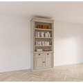 123schrank Bücherregal Leiden - 100x50x250H cm - Flügeltüren - Soft-Close-Schubladen - verstellbare Einlegeböden
