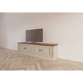 123schrank Antwerpen TV-Anrichte - 180x40x50H cm - Flügeltüren - mit Eichenplatte