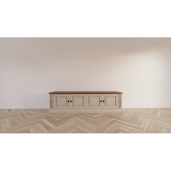 123schrank Antwerpen TV-Anrichte - 180x40x50H cm - Flügeltüren - mit Eichenplatte