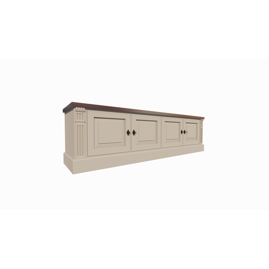 123schrank Antwerpen TV-Anrichte - 180x40x50H cm - Flügeltüren - mit Eichenplatte