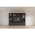 123schrank Calgary TV Bücherregal - 330x35/45x245H cm - offene Regale - Flügeltüren