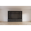 123schrank Calgary TV Bücherregal - 330x35/45x245H cm - offene Regale - Flügeltüren