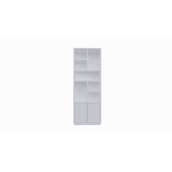 123schrank Regal Rockford 01 - 90x32x250H cm - push to open Türen - offene Regale - schlankes Awerking