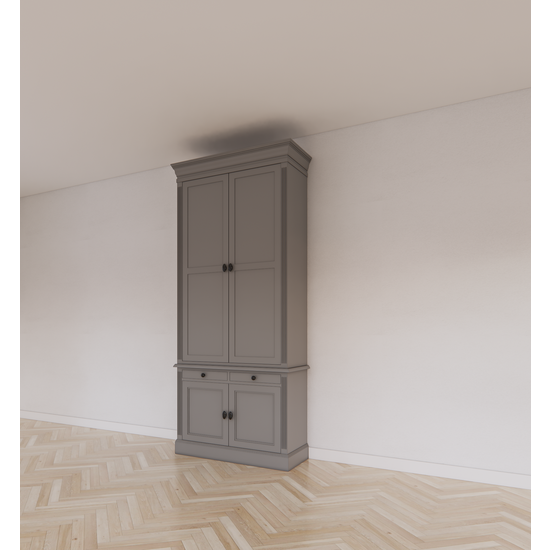 123schrank Bücherregal Kings Library 100x40x240H cm - Flügeltüren - Soft-Close-Schubladen