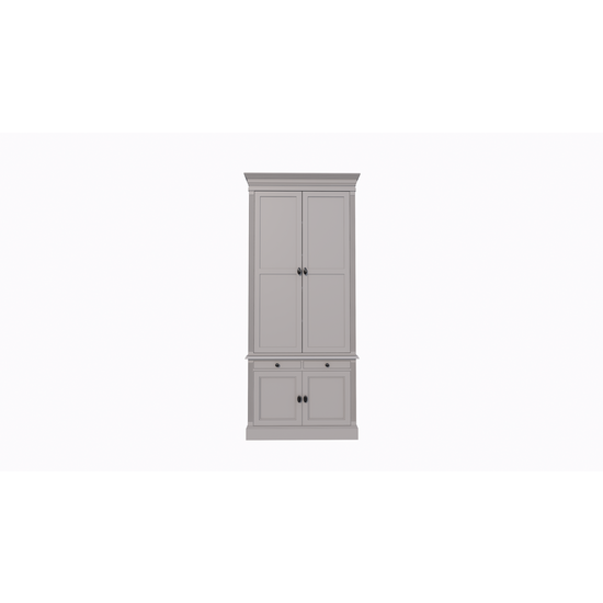 123schrank Bücherregal Kings Library 100x40x240H cm - Flügeltüren - Soft-Close-Schubladen