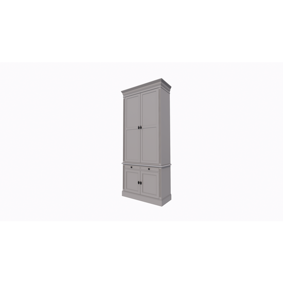 123schrank Bücherregal Kings Library 100x40x240H cm - Flügeltüren - Soft-Close-Schubladen