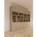 123schrank Kleiderschrank Karumba - 340x50x263H cm - geschlossene Türen - offene Fächer - Eichenpaneele - schlichte Ausführung