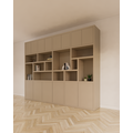 123schrank Kleiderschrank Karumba - 340x50x263H cm - geschlossene Türen - offene Fächer - Eichenpaneele - schlichte Ausführung