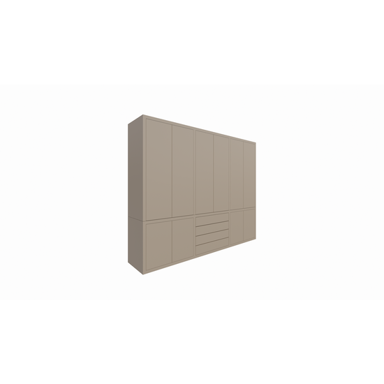 123schrank Bermuda für Kleidung - 300x60x240H cm - 4 Schubladen mit Push-to-Open-Funktion - Türen mit Push-to-Open-Funktion - glatte Oberfläche