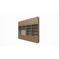 123schrank Aufbewahrungsschrank Nome - 300x40x250H cm - geschlossene Türen - offene Fächer - mit Eiche außen
