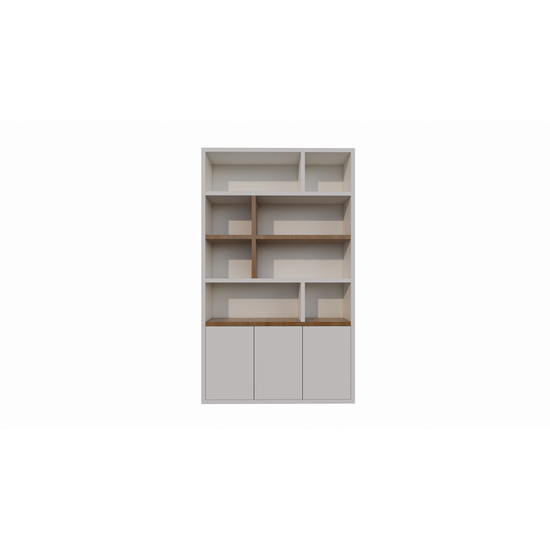 123schrank Kommode Brunei - 150x30x250H cm - push-to-open Türen - mit Eichenholzeinlegeböden - schlichte Ausführung
