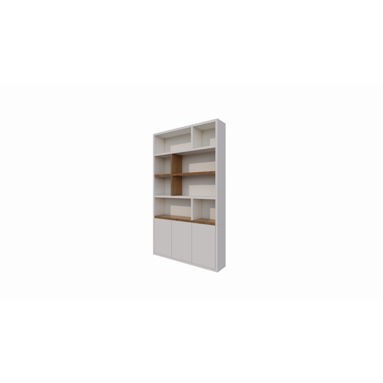 123schrank Kommode Brunei - 150x30x250H cm - push-to-open Türen - mit Eichenholzeinlegeböden - schlichte Ausführung