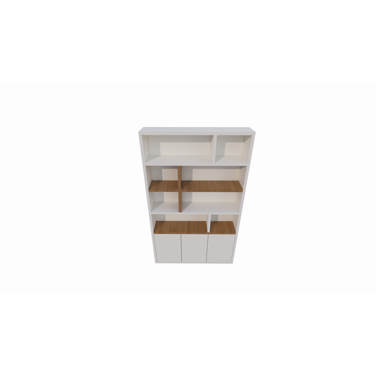 123schrank Kommode Brunei - 150x30x250H cm - push-to-open Türen - mit Eichenholzeinlegeböden - schlichte Ausführung