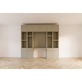 123schrank Chauny Schreibtischschrank - 280x40x250H cm - Push-to-Open-Türen - Push-to-Open-Schubladen - 4cm Fachbodenstärke - glatte Oberfläche